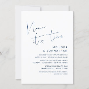 Invitación Huida de boda, Ahora es el momento, elegante Azul 