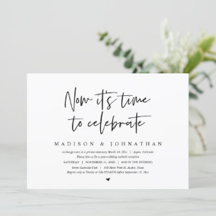 Invitación Huida de Boda, Ahora es tiempo de Celebrar