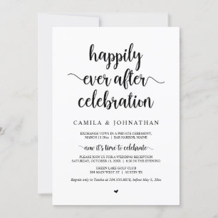 Invitación Huida de boda, Celebración de Felices para Siempre