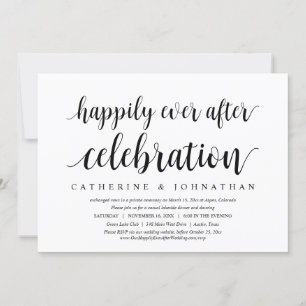 Invitación Huida de boda, Celebración de Felices para Siempre
