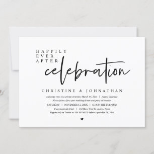 Invitación Huida de Boda, Celebración de Felices para Siempre