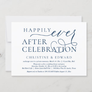 Invitación Huida de boda, Celebración de Felices para Siempre
