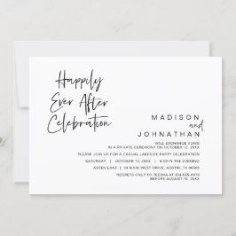Invitación Huida de boda, Celebración de Felices para Siempre