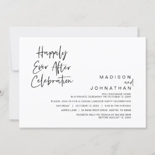 Invitación Huida de boda, Celebración de Felices para Siempre