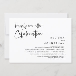 Invitación Huida de boda, Celebración de Felices para Siempre