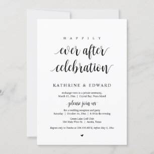 Invitación Huida de Boda, Celebración de Felices para Siempre