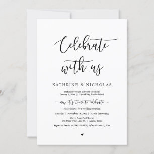Invitación Huida de boda, Celebre con nosotros, Romántico 
