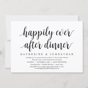 Invitación Huida de boda, cena de baile Felices para siempre