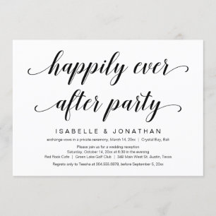 Invitación Huida de boda, elegante y clásico guión negro