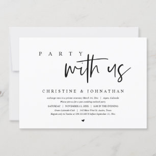 Invitación Huida de boda, fiesta con nosotros