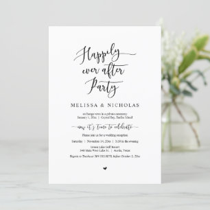 Invitación Huida de boda, fiesta de felices para siempre