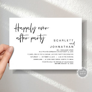 Invitación Huida de boda, fiesta de felices para siempre