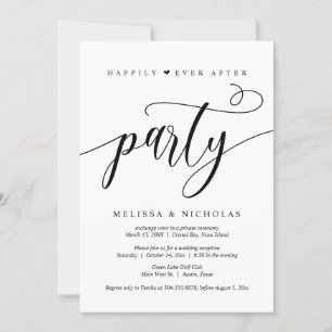 Invitación Huida de boda, fiesta de feliz para siempre