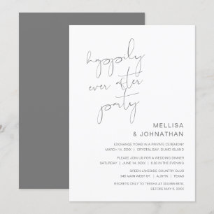 Invitación Huida de boda, fiesta de feliz para siempre