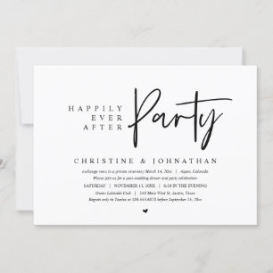Invitación Huida de Boda, Fiesta Felices para Siempre