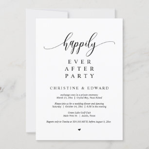 Invitación Huida de boda, Fiesta Felices para Siempre