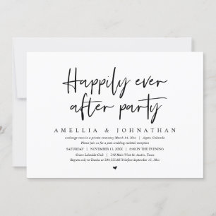 Invitación Huida de boda, Fiesta Felices para Siempre