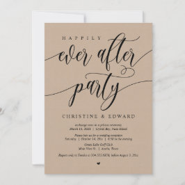 Invitación Huida de boda, Fiesta Felices para Siempre, Kraft