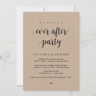 Invitación Huida de boda, Fiesta Felices para Siempre, Kraft