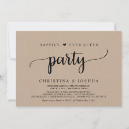 Invitación Huida de boda, Fiesta Felices para Siempre, kraft
