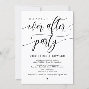 Invitación Huida de Boda, Fiesta Feliz para Siempre