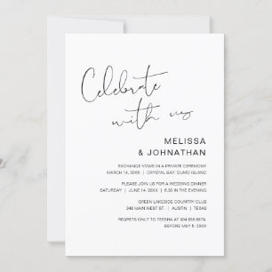Invitación Huida de boda moderna, Celebra con nosotros