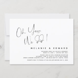 Invitación Huida de Boda Moderna, Oh Sí, Lo Hicimos