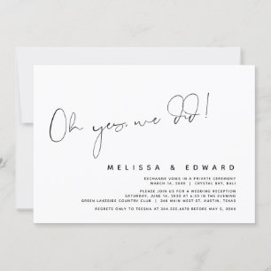 Invitación Huida de boda moderna, Oh sí, lo hicimos