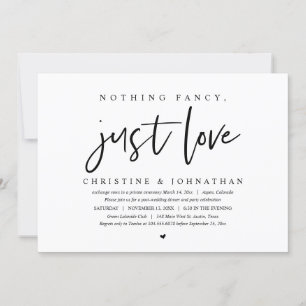 Invitación Huida de boda, nada elegante, solo amor 
