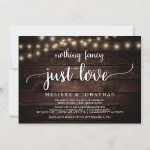 Invitación Huida de boda, nada elegante solo amor
