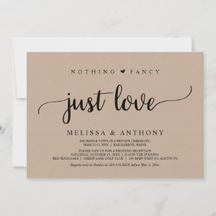 Invitación Huida de boda, Nada elegante solo amor, kraft