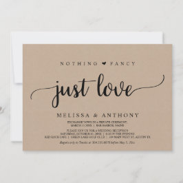 Invitación Huida de boda, Nada elegante solo amor, kraft