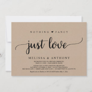 Invitación Huida de boda, Nada elegante solo amor, kraft