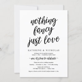 Invitación Huida de Boda, Nada Lujoso, Solo Amor