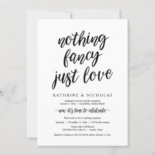 Invitación Huida de Boda, Nada Lujoso, Solo Amor