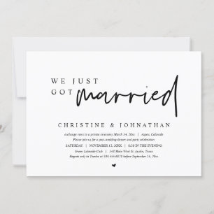 Invitación Huida de Boda, Nos Acabamos de Casar 