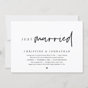 Invitación Huida de boda, recién casados