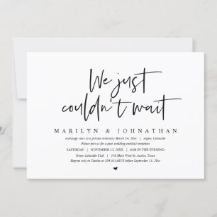 Invitación Huida de boda, simplemente no podíamos esperar Inv