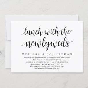Invitación Huida de novios, almuerzo con los recién casados