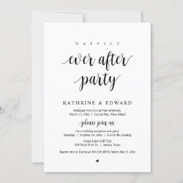 Invitación Huida de Novios, Fiesta de Feliz para Siempre