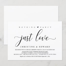 Invitación Huida de Novios, Fiesta de Recepción Elegante Invi