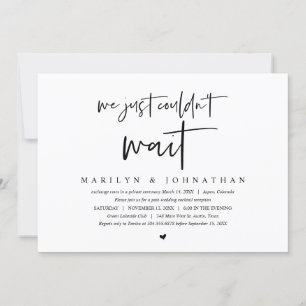Invitación Huida de novios, minimalista moderno 