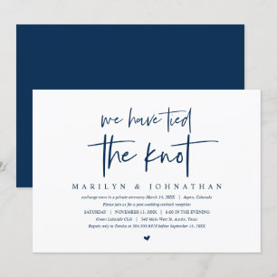 Invitación Huida de novios moderna, fiesta de boda