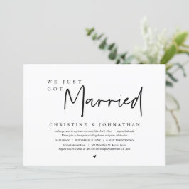 Invitación Huida de novios, nos acabamos de casar