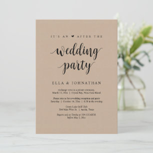 Invitación Huida, Es una fiesta después de la boda, kraft