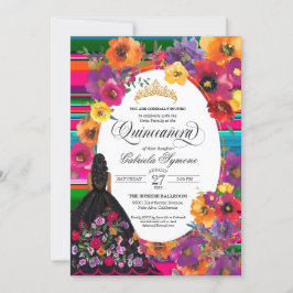 Invitación Huipil Floral Quinceanera Fiesta