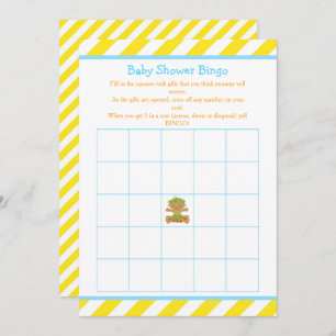 Invitación Hula African American Boy Baby Shower Bingo