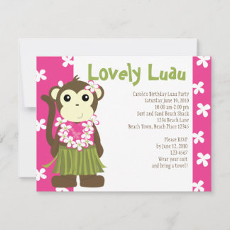 Invitación Hula Monkey