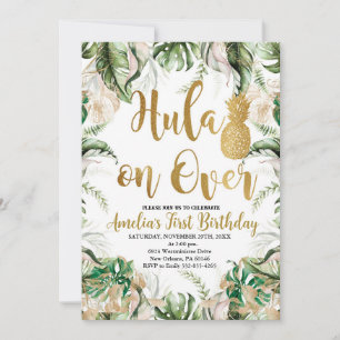 Invitación Hula Sobre Fiesta, Cumpleaños De La Piña