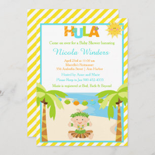 Invitación Hula Tropical Boy Baby Shower